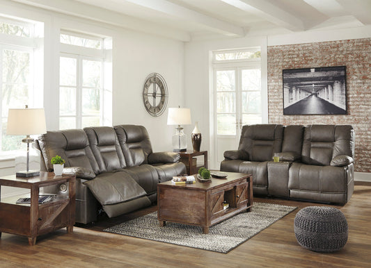 Wurstrow Smoke POWER Reclining Sofa and Loveseat U54602