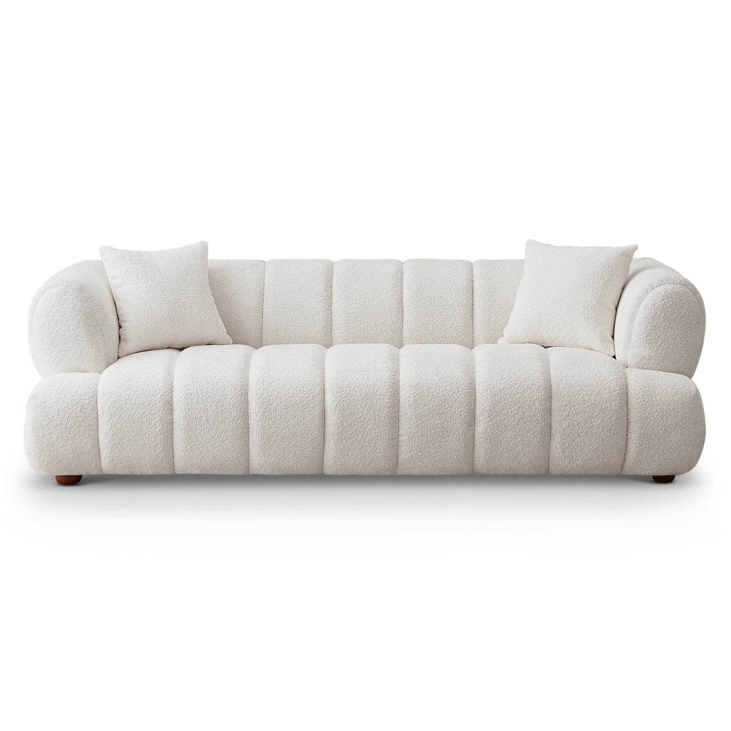 Jasmin Cream Mid-Century Modern 89.7'' Upholstered Sofa