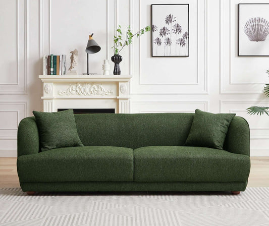 Larisa Mid Century Modern Green Linen Sofa