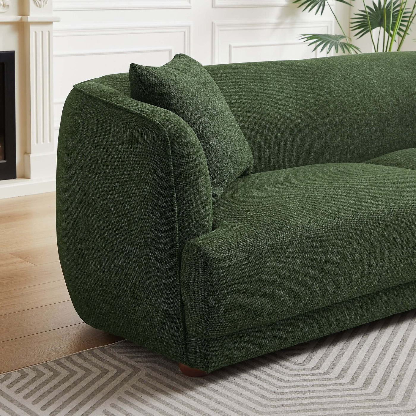 Larisa Mid Century Modern Green Linen Sofa