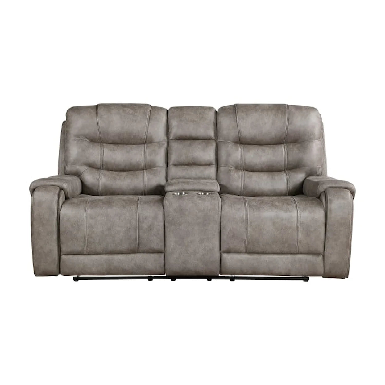 Oberon Grayish Brown Reclining Sofa and Loveseat 9634