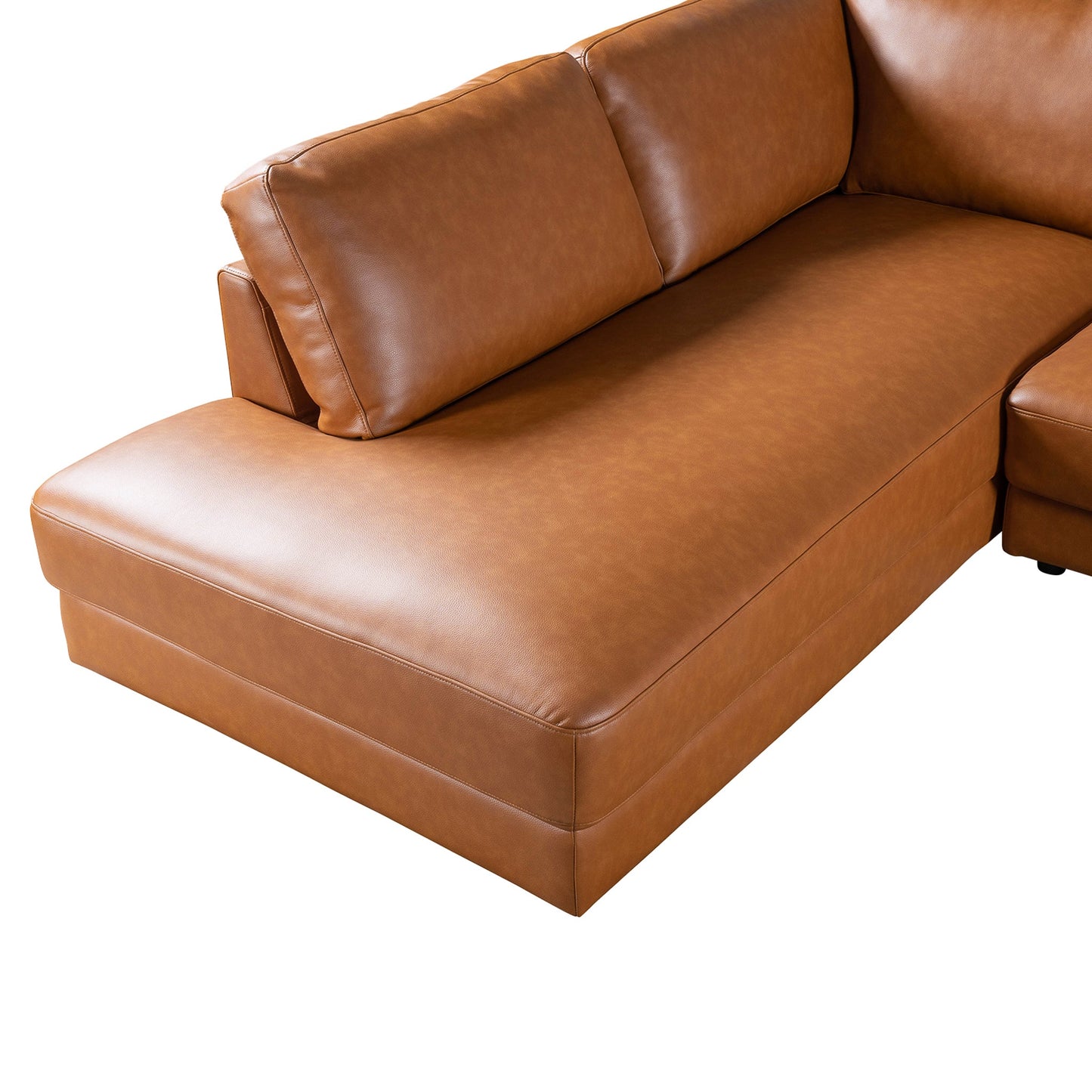 Glander 108" Cognac Leather Sectional Sofa Left Facing