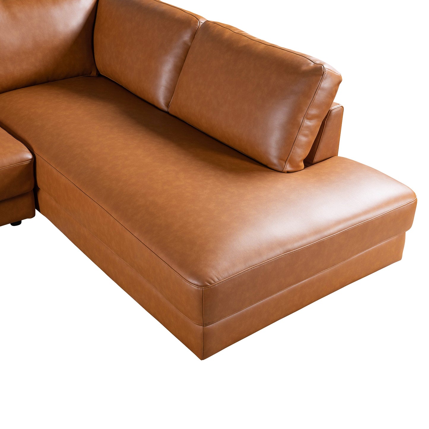 Glander 108" Cognac Leather Sectional Sofa Right Facing