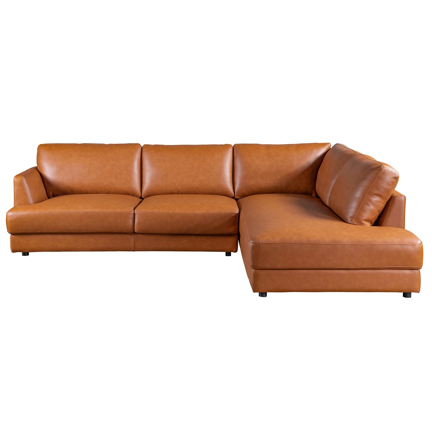 Glander 108" Cognac Leather Sectional Sofa Right Facing