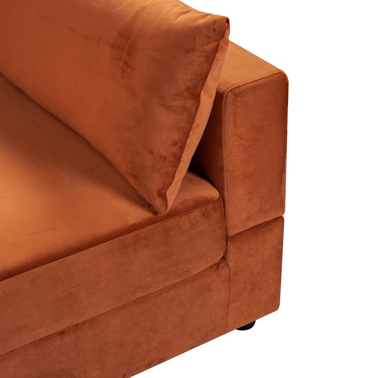 Uptown 106" Burnt Orange Velvet Modular Sofa