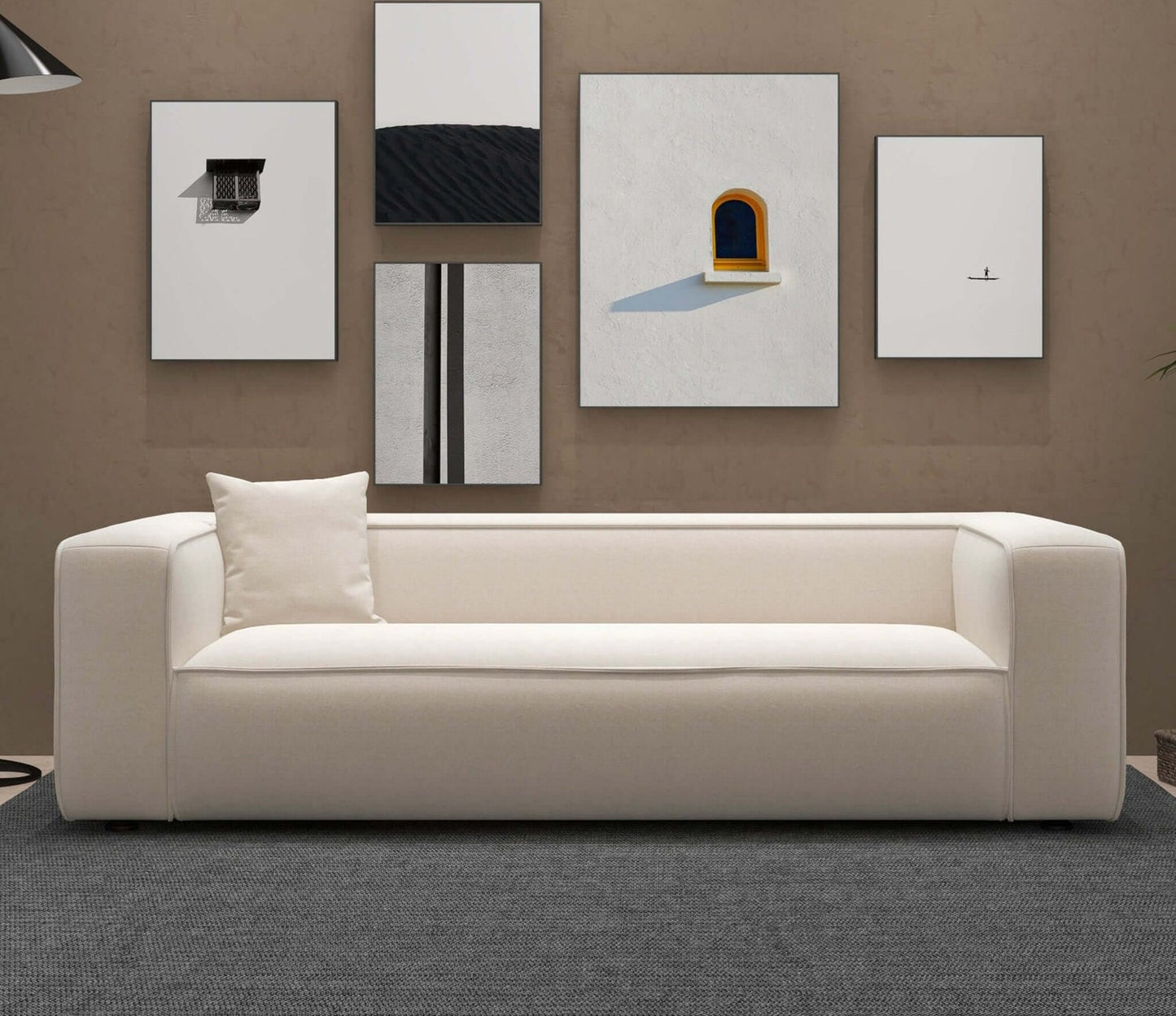 Marshall 91" Cream Modern Boucle Sofa