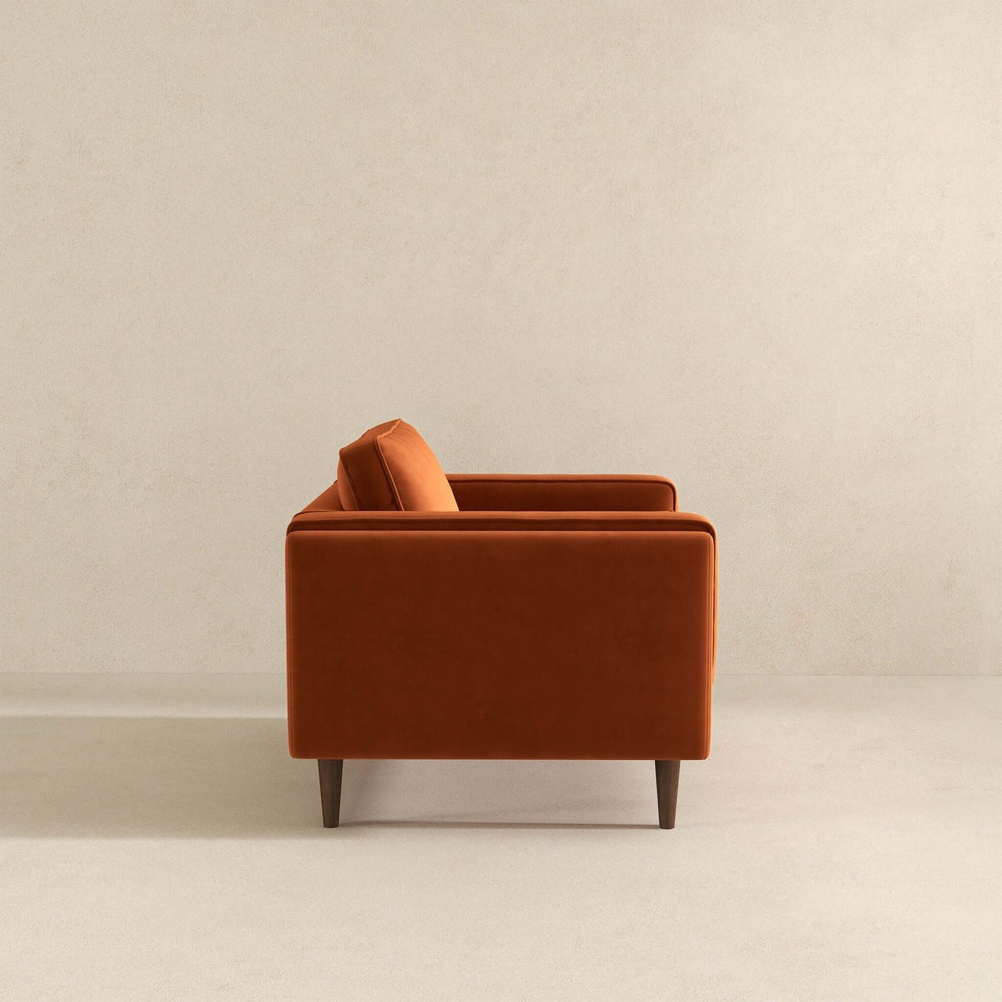 Amber Burnt Orange Velvet Lounge Chair