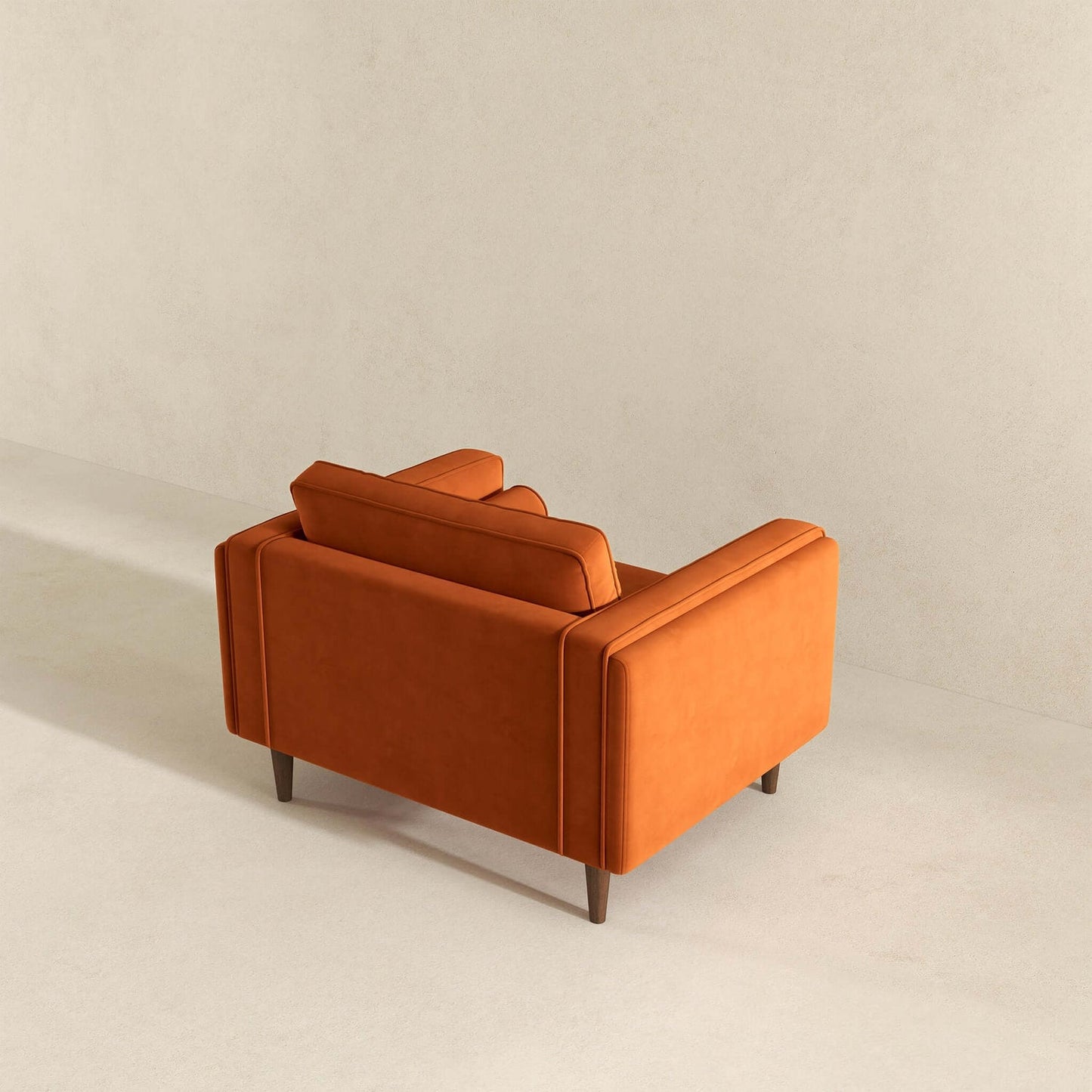 Amber Burnt Orange Velvet Lounge Chair