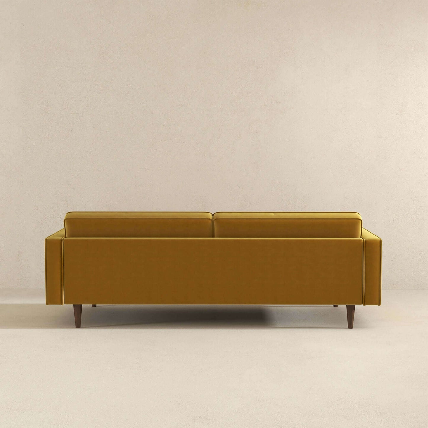 Casey 84"  Mid Century Modern Gold Velvet Sofa