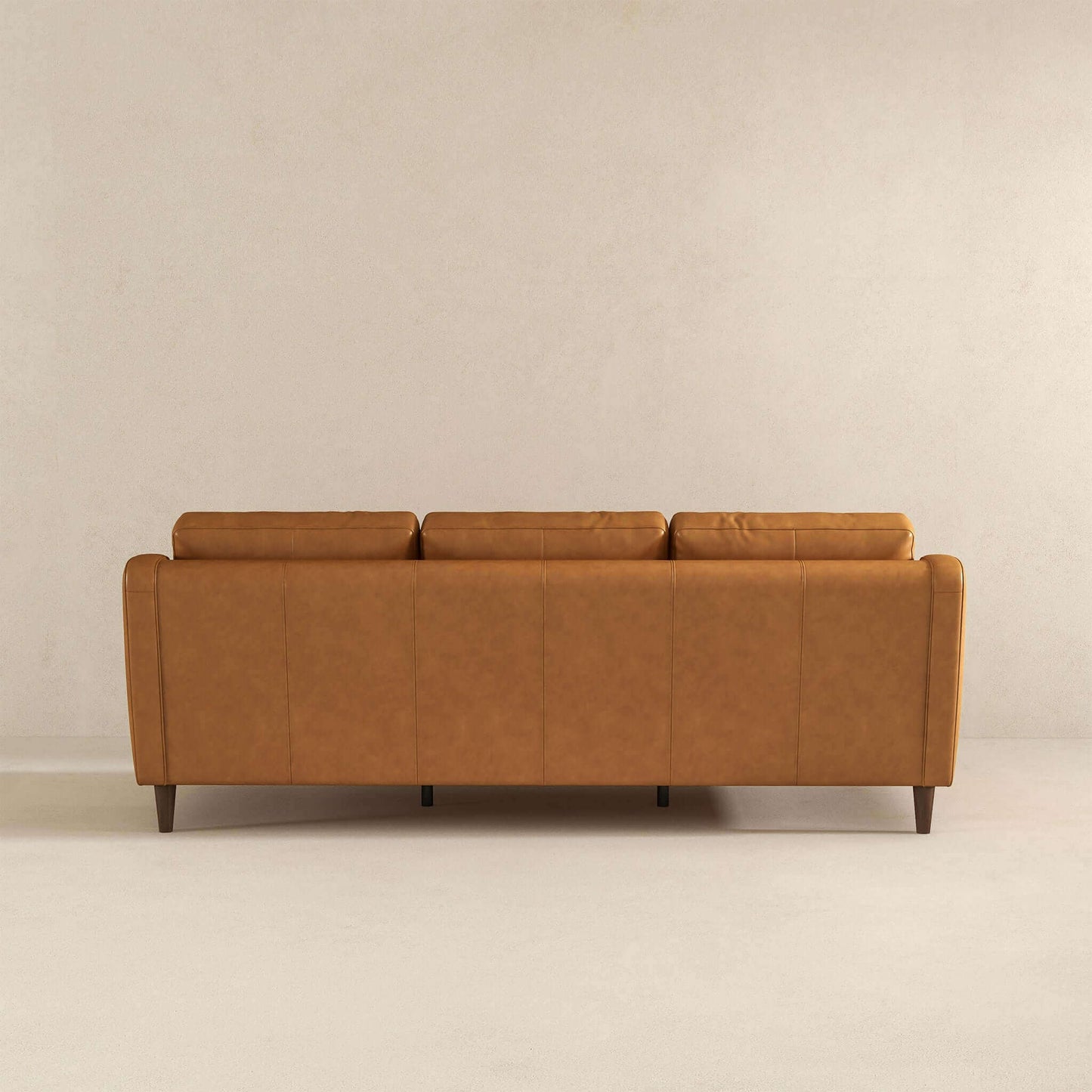 Cooper Tan Modern Genuine Leather Sofa