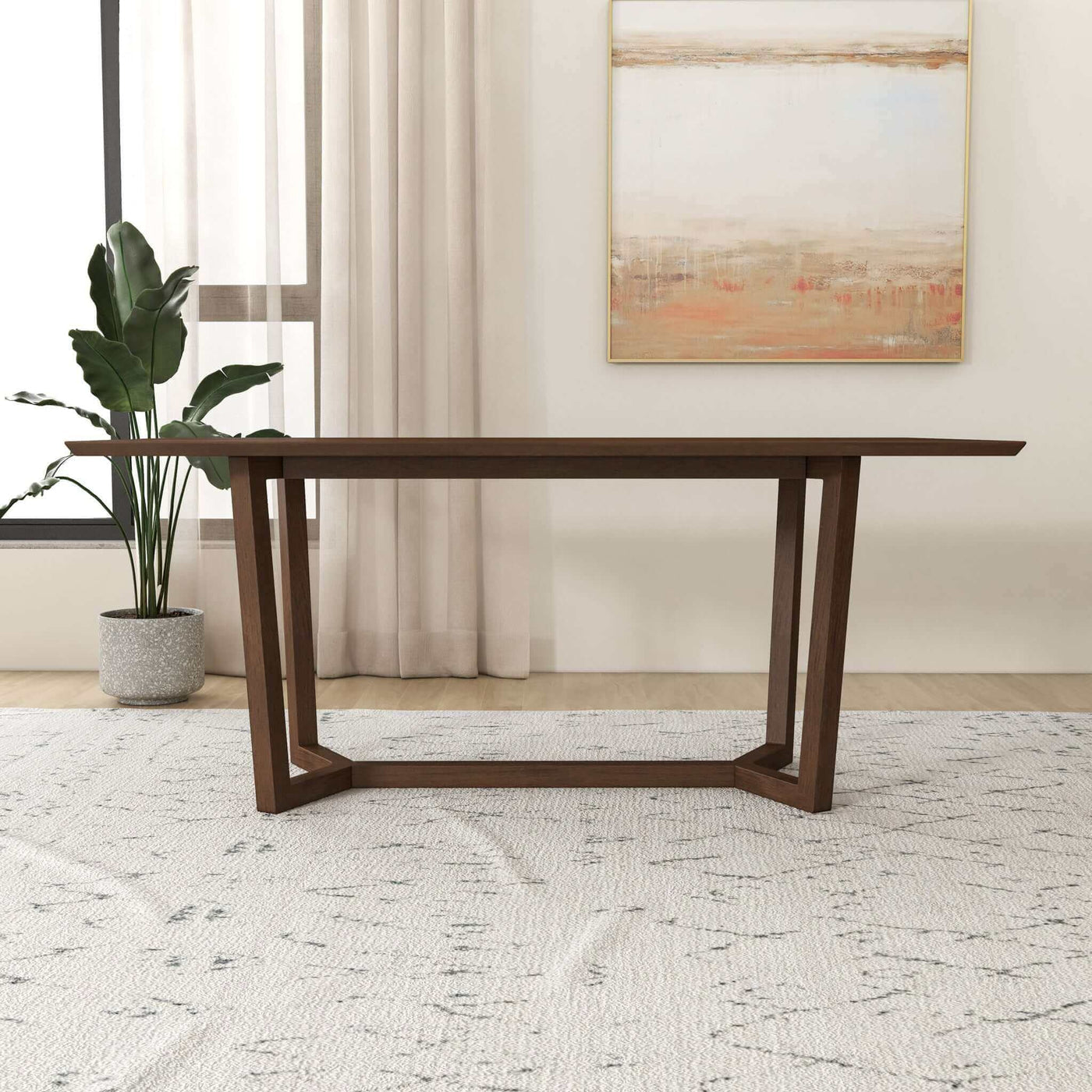 Marina Solid Wood Dining Table In Brown