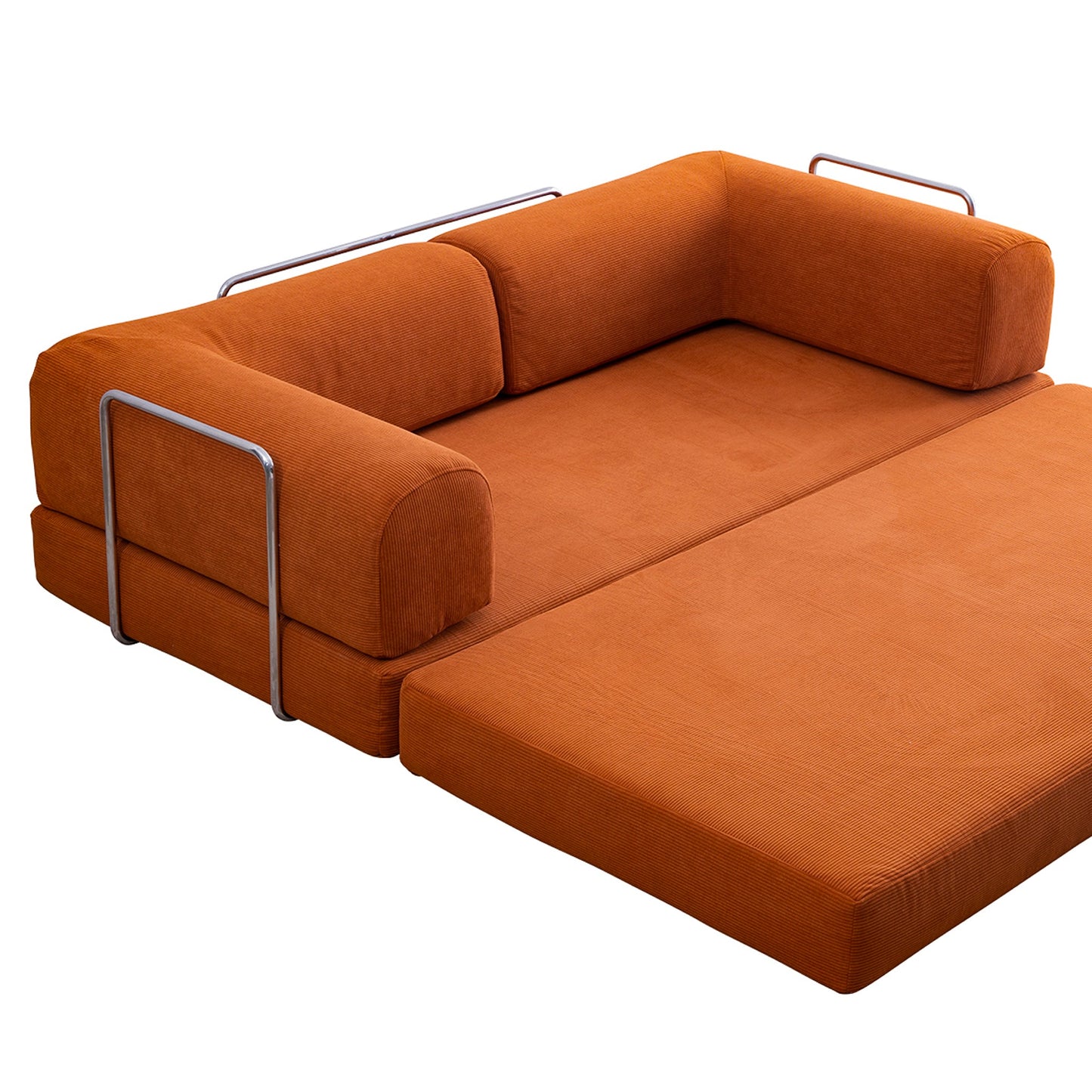 Estelle Orange Corduroy Daybed Sofa