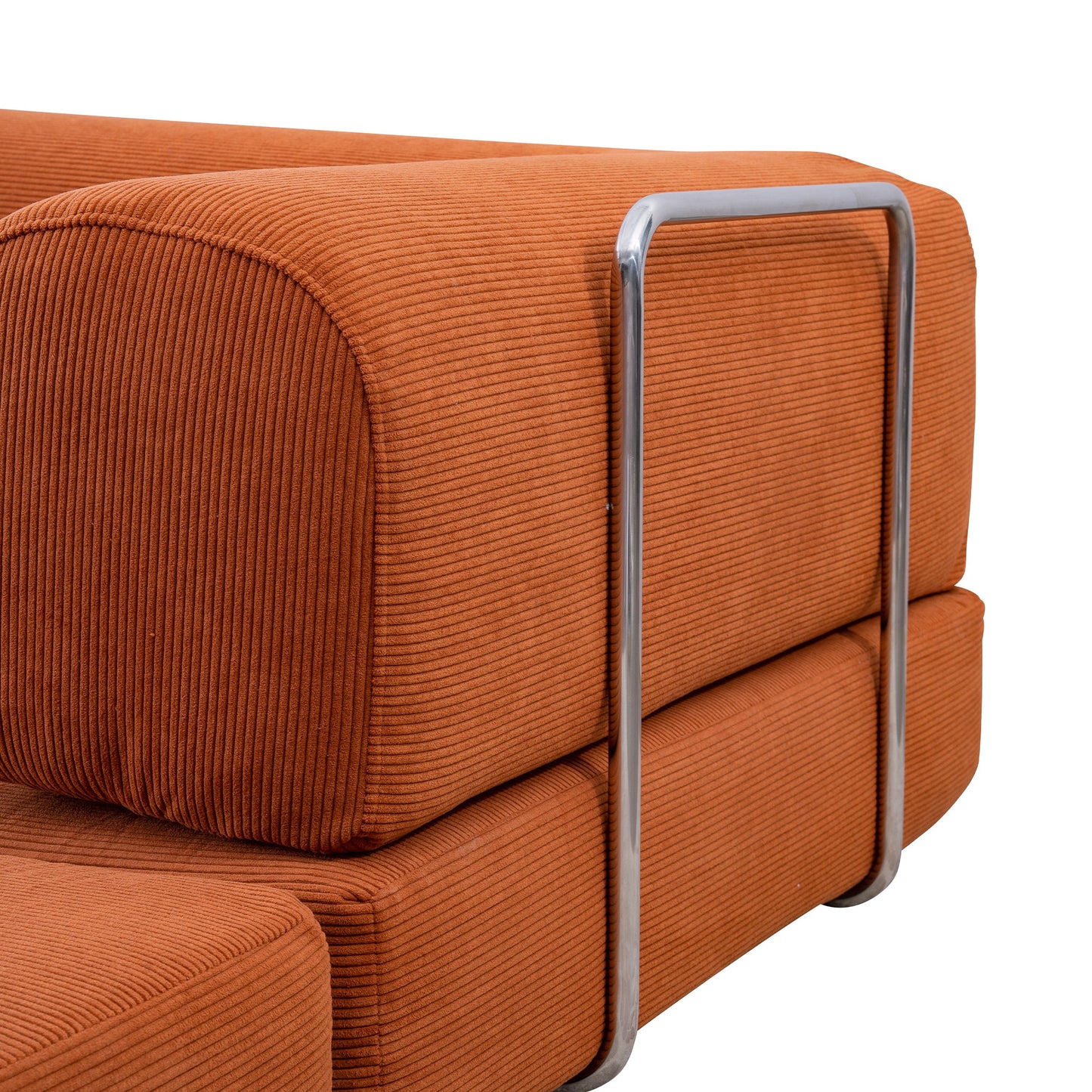 Estelle Orange Corduroy Daybed Sofa