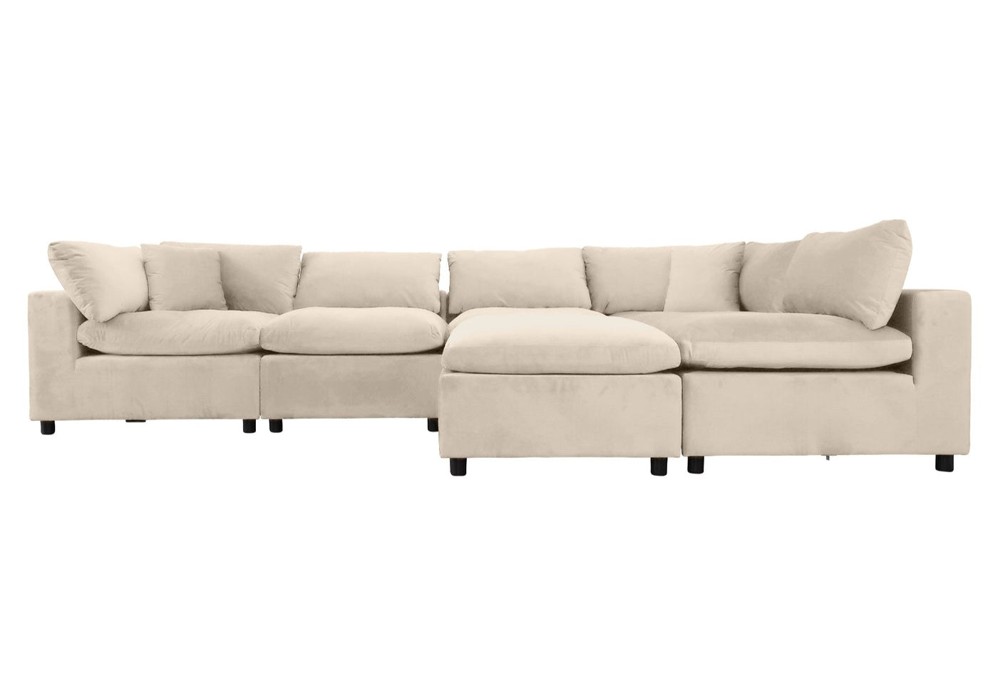 Hayward Ivory Velvet Modular Sectional Sofa