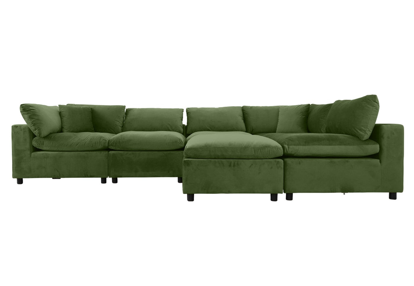 Hayward Olive Green Velvet Modular Sectional Sofa