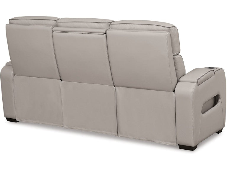 Boyington Gray POWER/LED/AIR MASSAGE/GENUINE LEATHER Reclining Sofa and Loveseat U27105