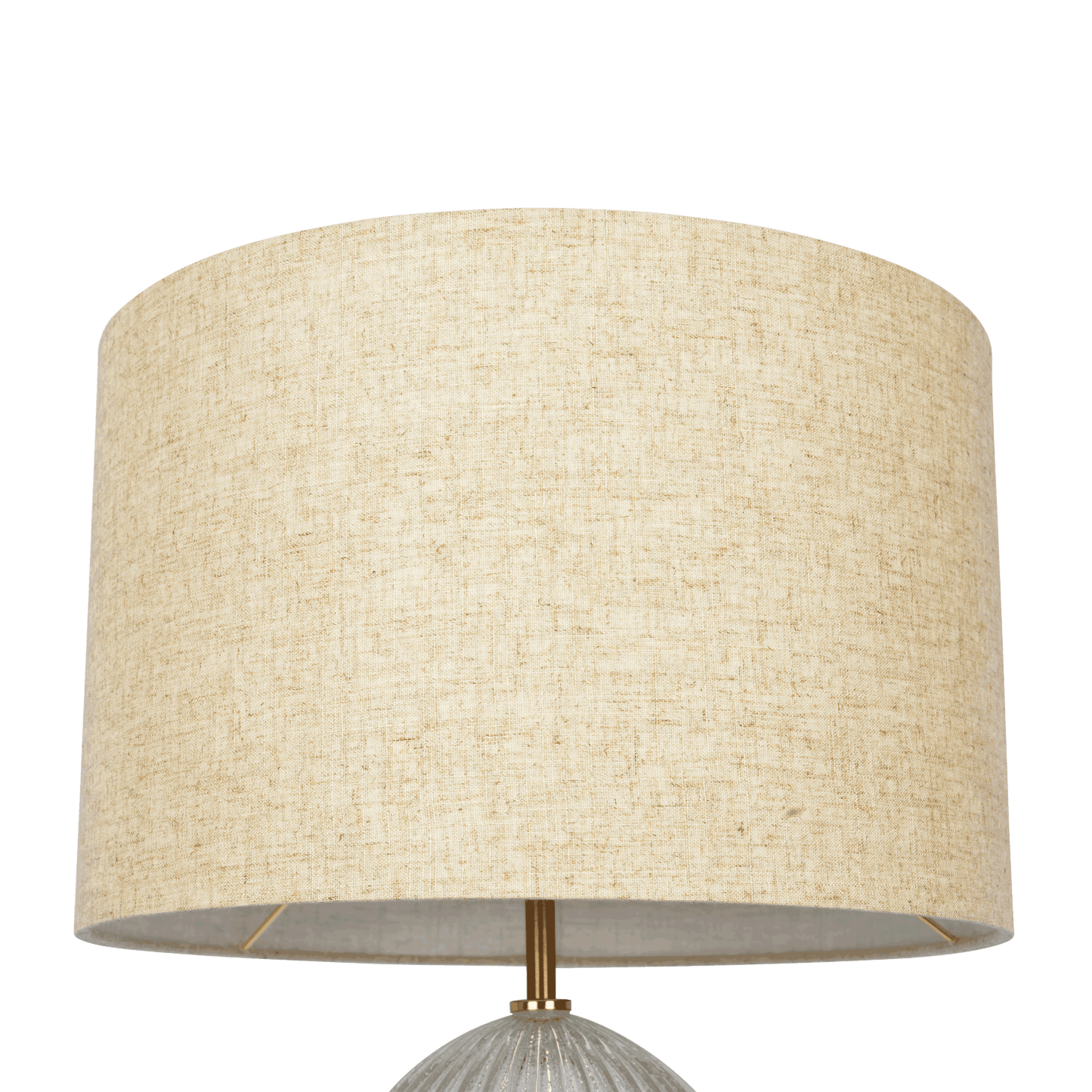 Aurora Ribbed Glass Lamp Base Clear Table Lamp Large Linen Shade