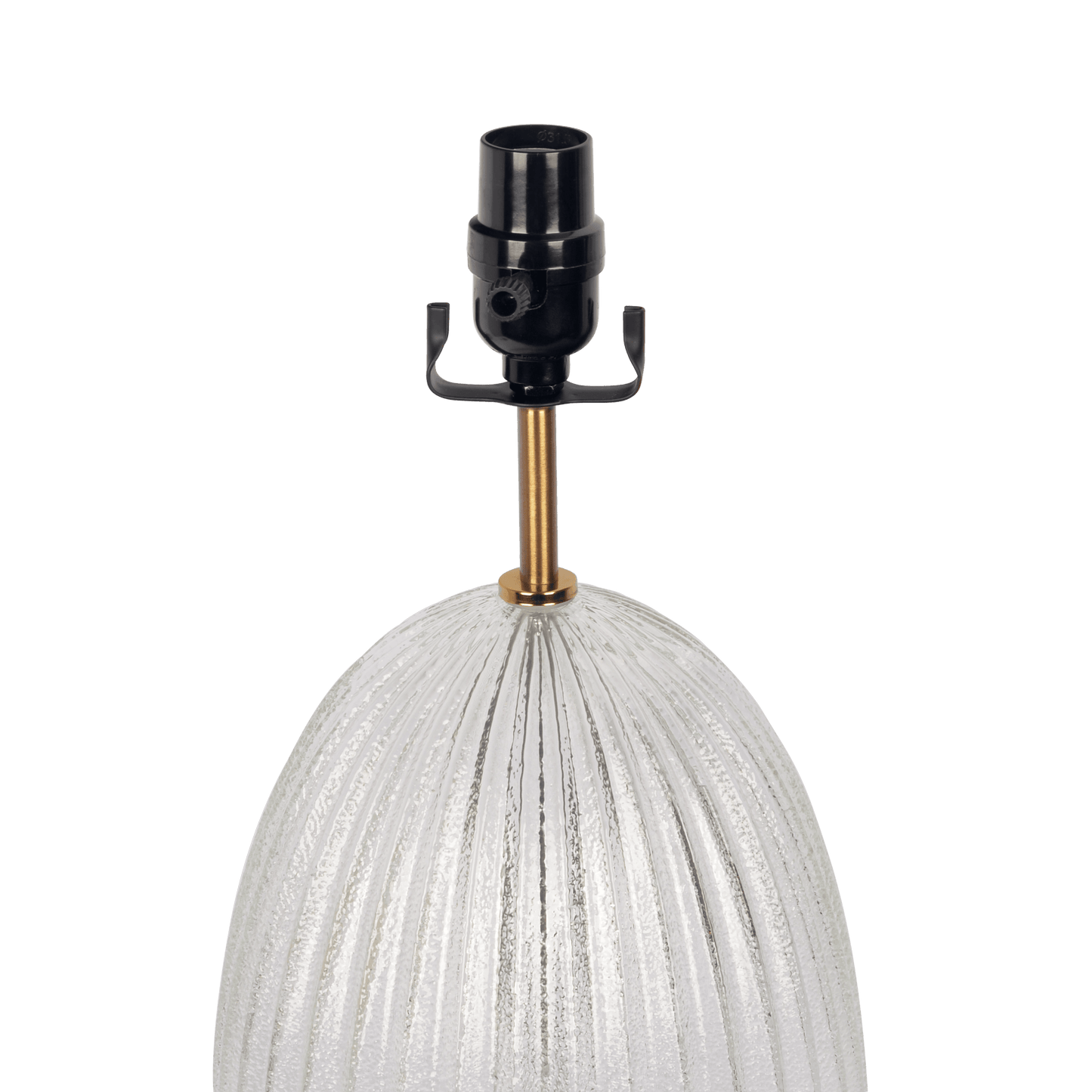 Aurora Ribbed Glass Lamp Base Clear Table Lamp Large Linen Shade