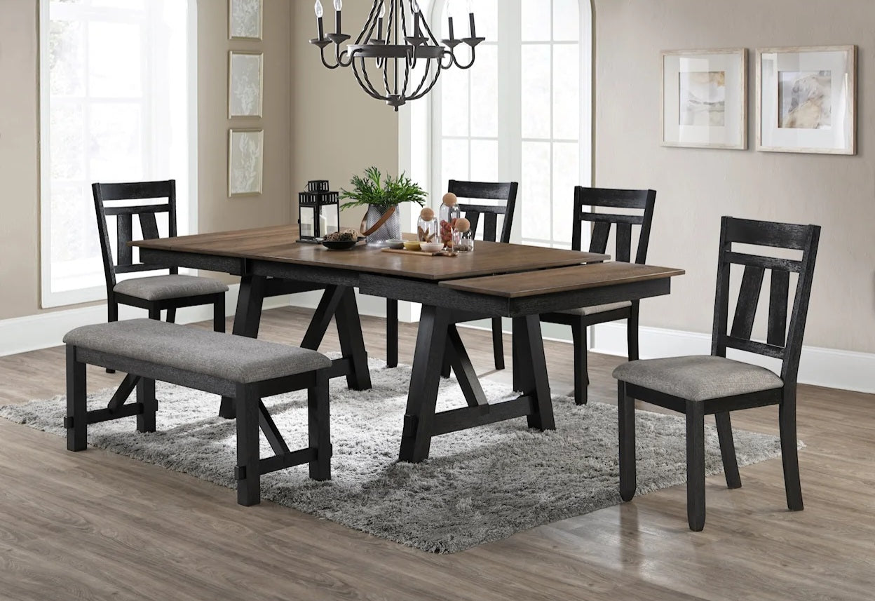 Maribelle Grey/Brown Extendable Dining Set | 2158GB