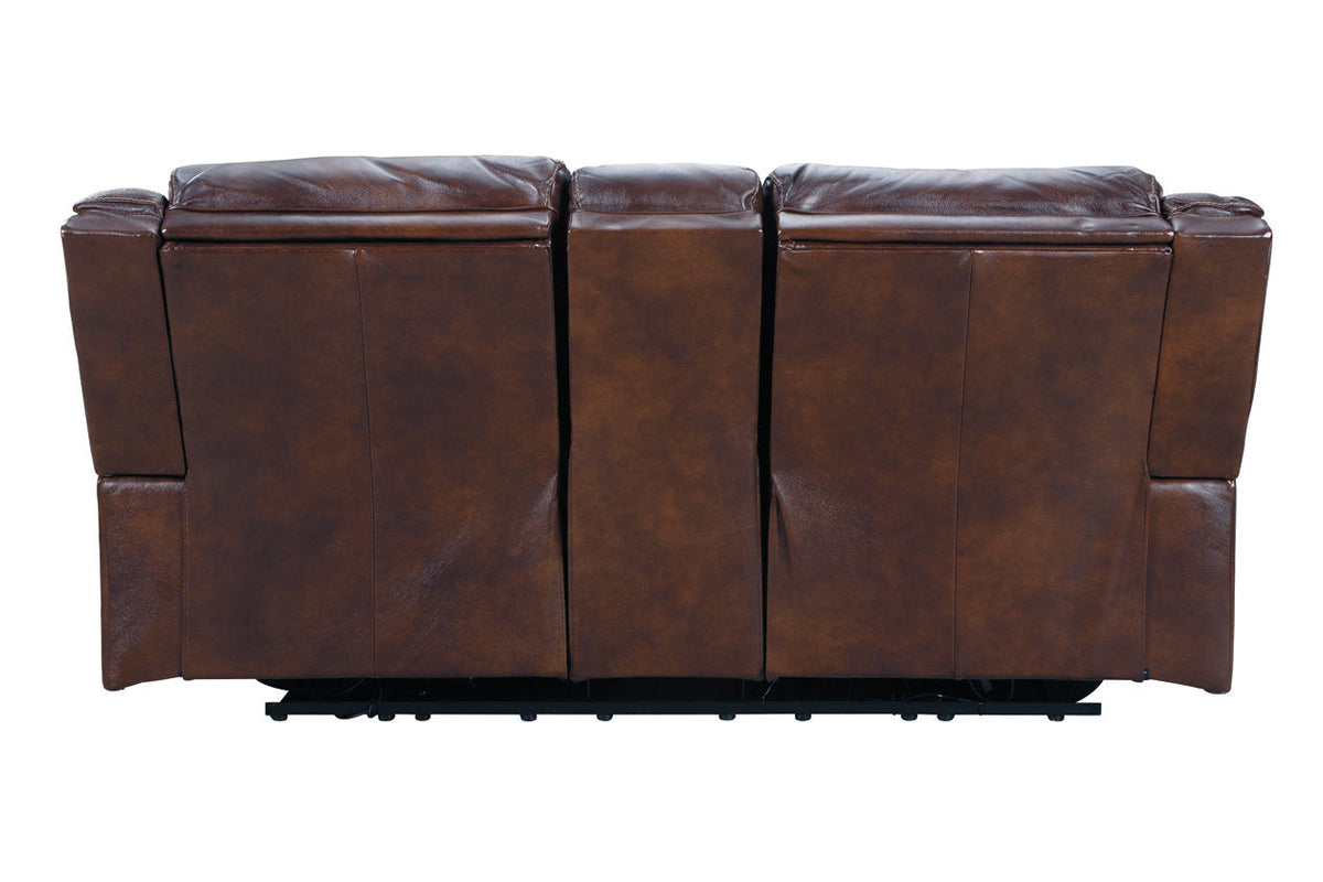 Catanzaro Mahogany POWER Reclining Sofa and Loveseat U83004