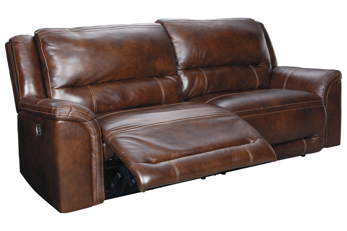 Catanzaro Mahogany POWER Reclining Sofa and Loveseat U83004