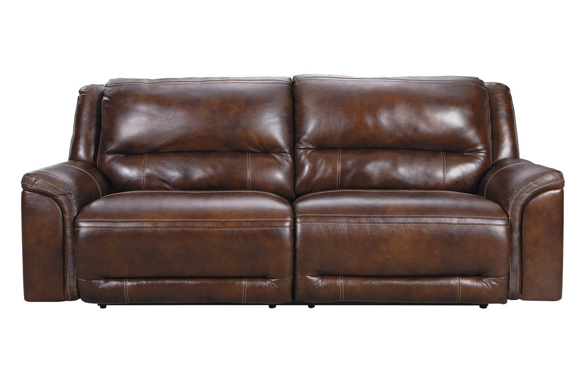 Catanzaro Mahogany POWER Reclining Sofa and Loveseat U83004