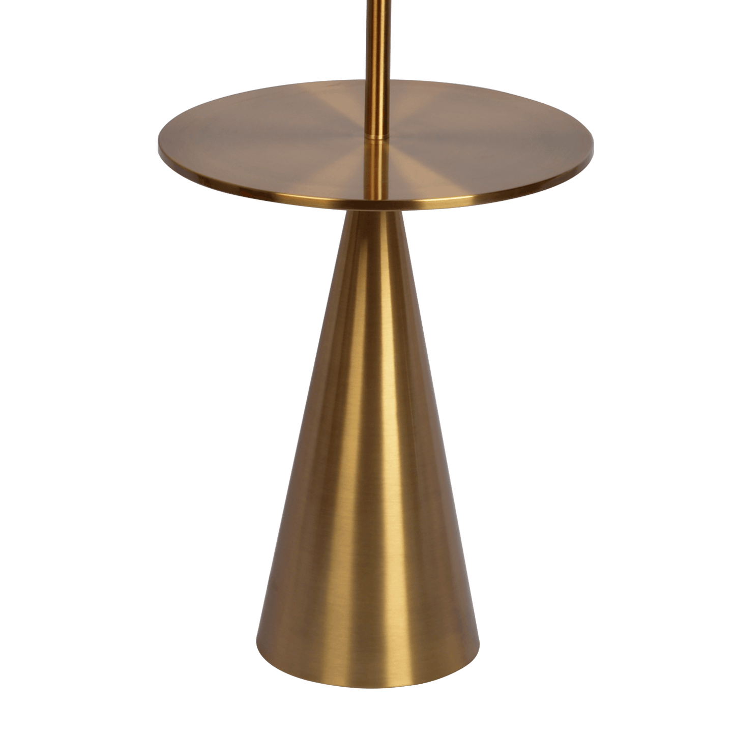 Celestial Modern Floor Lamp with Brass Accent Table with Large White Shade