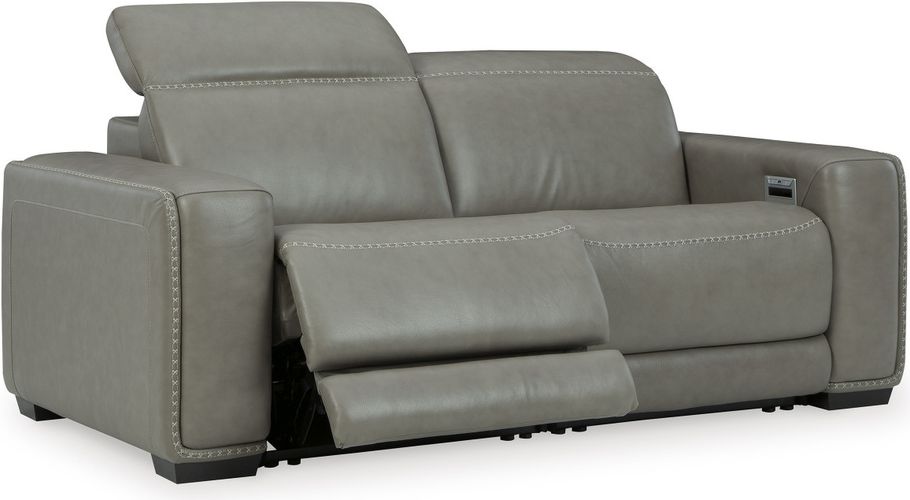 Correze Gray Power Reclining Sofa and Loveseat