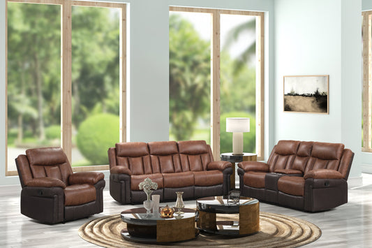 Cowboy Brown/Saddle 3pc Reclining Set