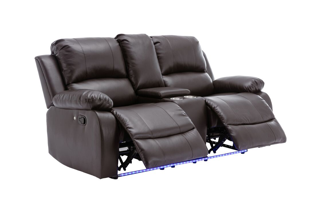 Daytona Brown LED 3pc Reclining Set