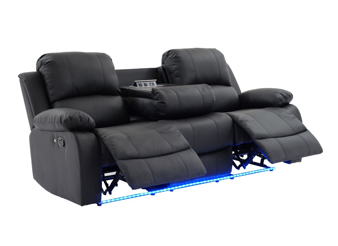 Daytona Black LED 3pc Reclining Set