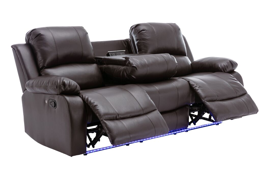 Daytona Brown LED 3pc Reclining Set