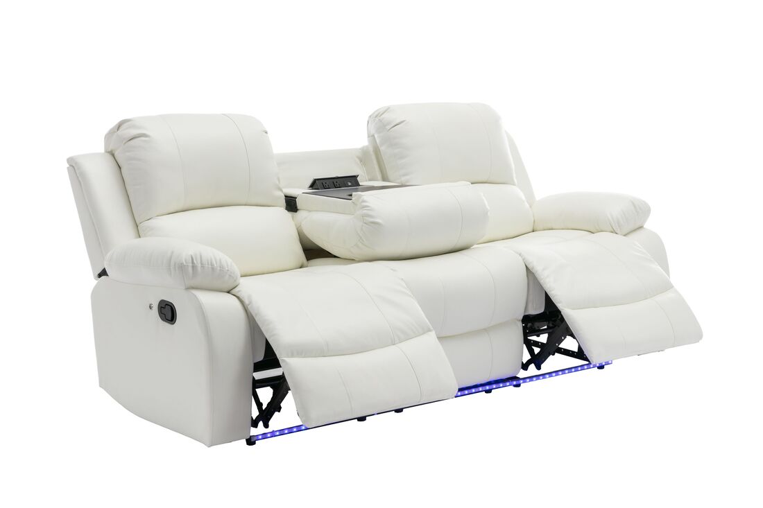 Daytona White LED 3pc Reclining Set