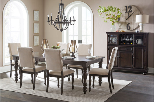 Begonia Grayish Brown Extendable Dining Set 1718