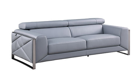 Giorgio Light Blue Italian Leather Sofa and Loveseat MI-989