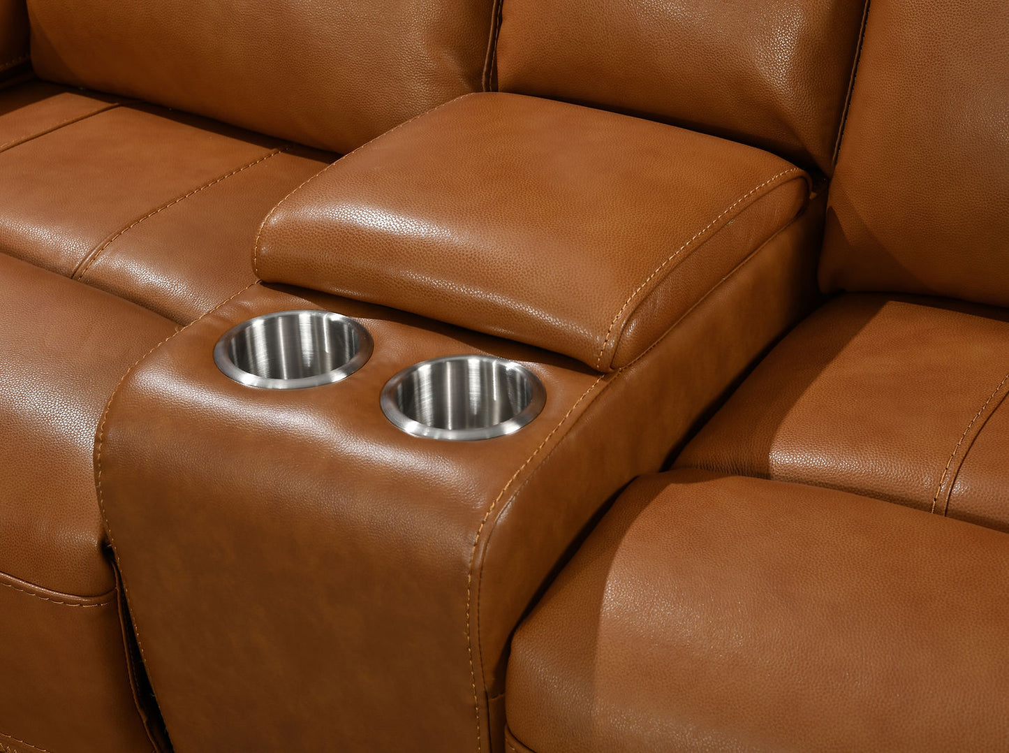 El Paso Brown POWER/LEATHER 3pc Reclining Set S7275