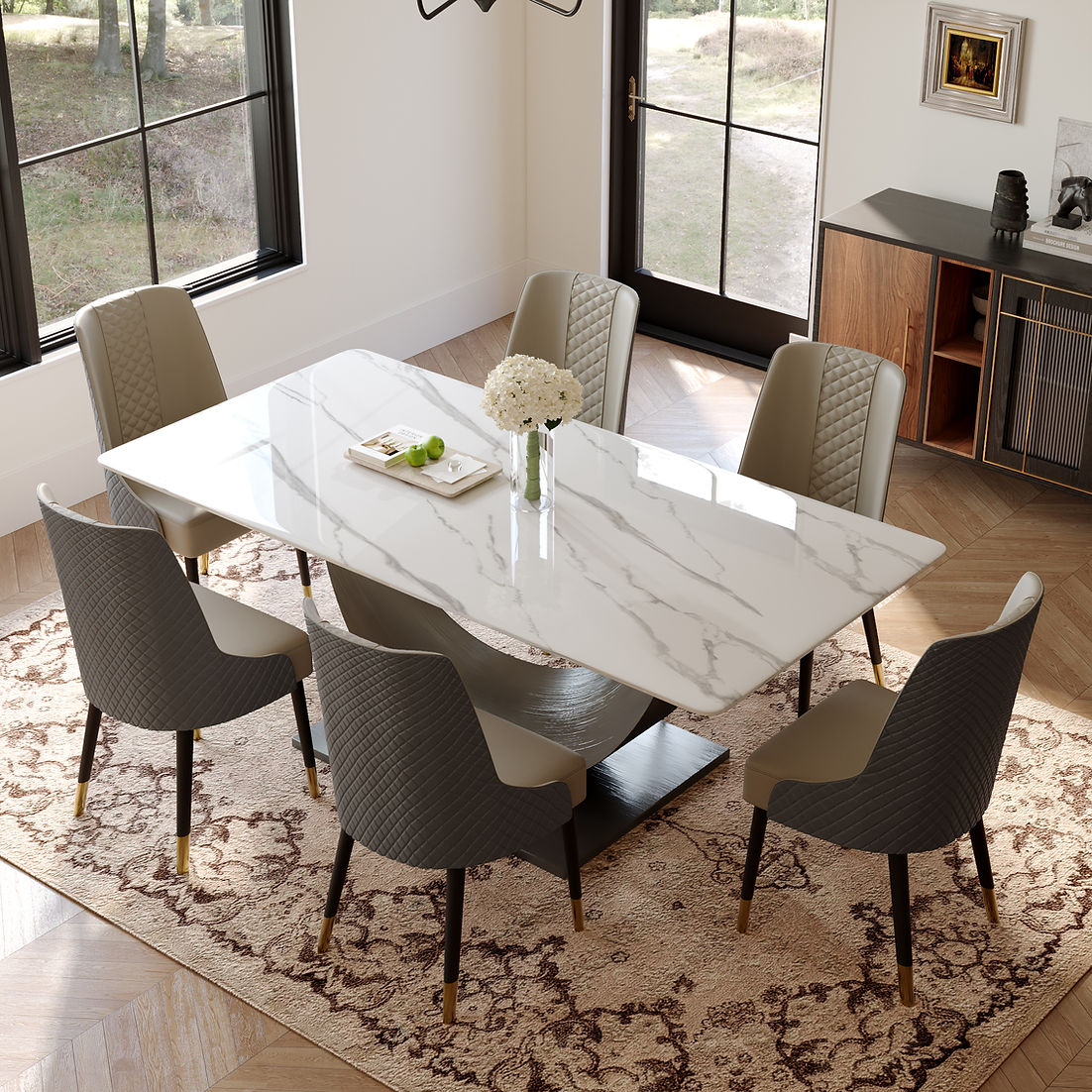 79"Myla White Table ( Sintered Stone)