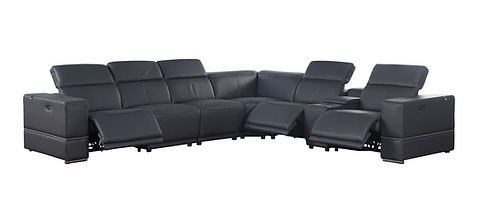 Franco Navy  7pc 3-POWER Reclining Sectional MI-1122