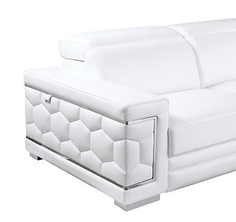 Favo White Italian Leather Sectional MI-1255