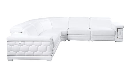 Favo White Italian Leather Sectional MI-1255