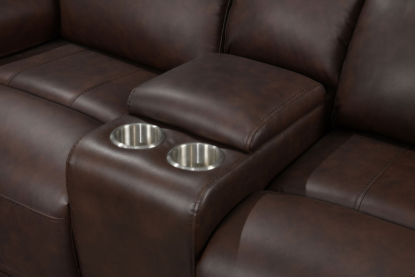 El Paso Brown POWER/LEATHER 3pc Reclining Set S7275