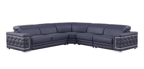 Favo Navy Italian Leather Sectional MI-1255