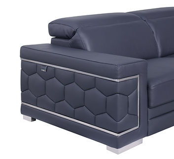 Favo Navy Italian Leather Sectional MI-1255