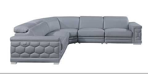 Favo L.Blue Italian Leather Sectional MI-1255