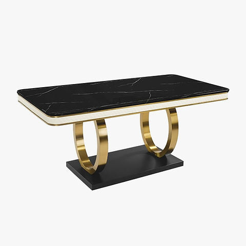 Onix Black 90.55" Faux Marble Table