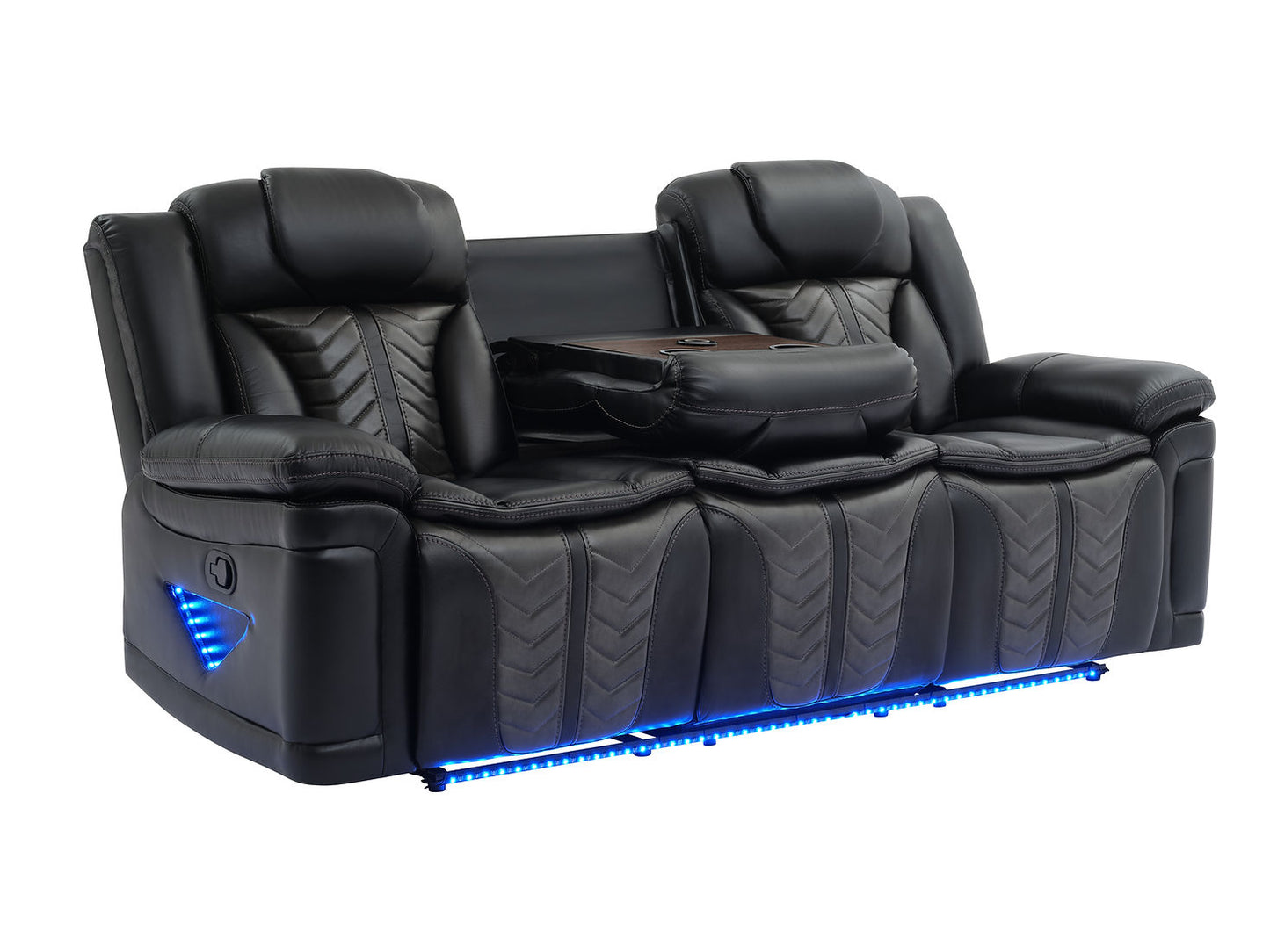 Prime Time LED/BLUETOOTH SPEAKERS 3pc Black Reclining Set S2024