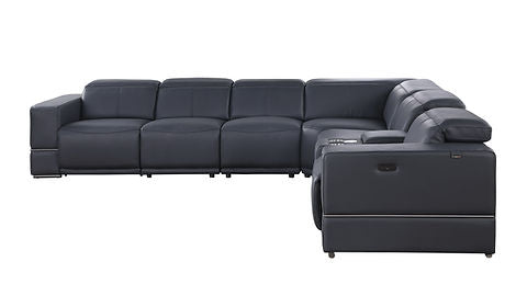 Franco Navy  7pc 3-POWER Reclining Sectional MI-1122