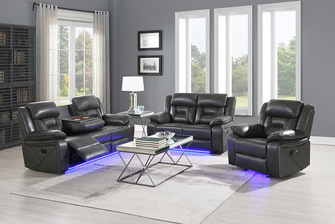 Concord Dark Grey 3pc Reclining Set S8098