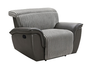 Twist Grey Thick Stripe Fabric 3pc Reclining Set S9112