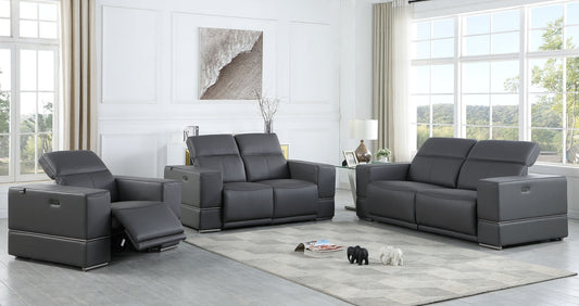 Franco Dark Grey POWER 3pc Reclining Set MI-1122